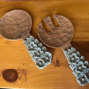 Wooden Fork & Spoon Kitchen Decor